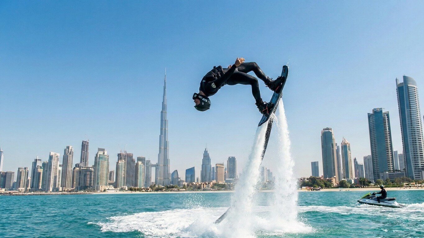 Flyboarding jet board session in Dubai